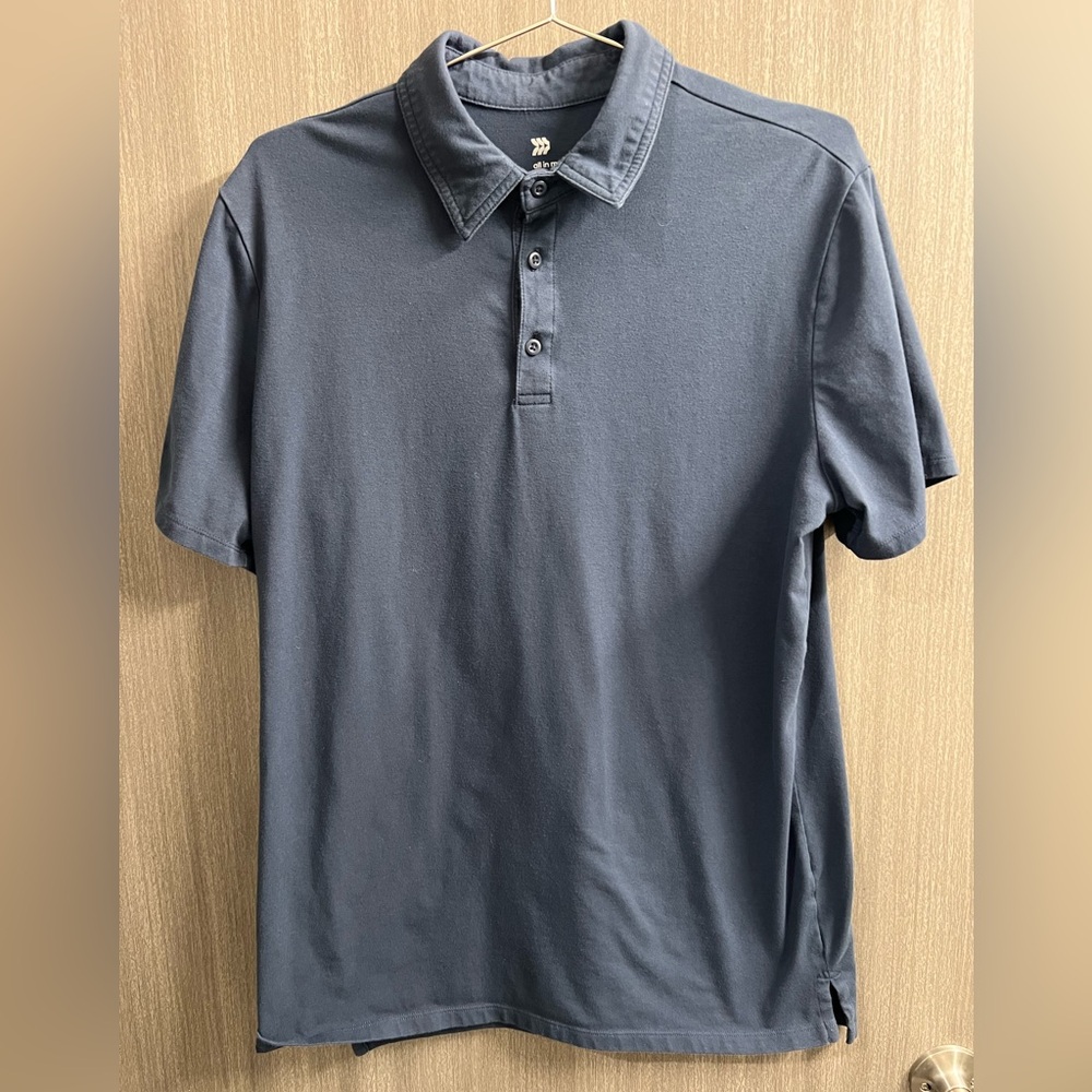 All in Motion Size L Polo Shirt Navy Blue